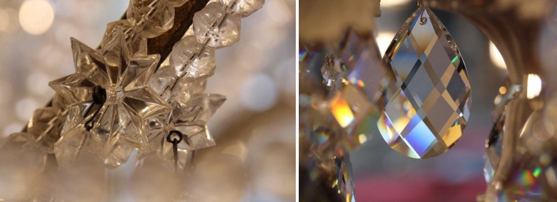 Diferencia entre las propiedades ópticas del cristal sin tallar y tallado