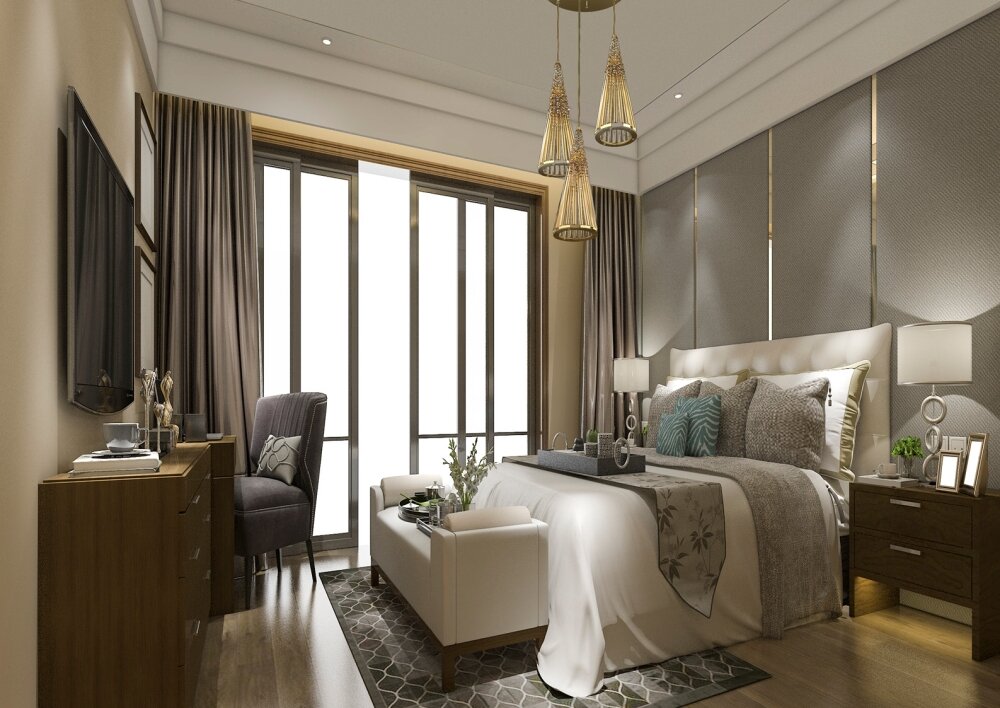 Lámpara moderna para el dormitorio en estilo glamour L-AMA-04