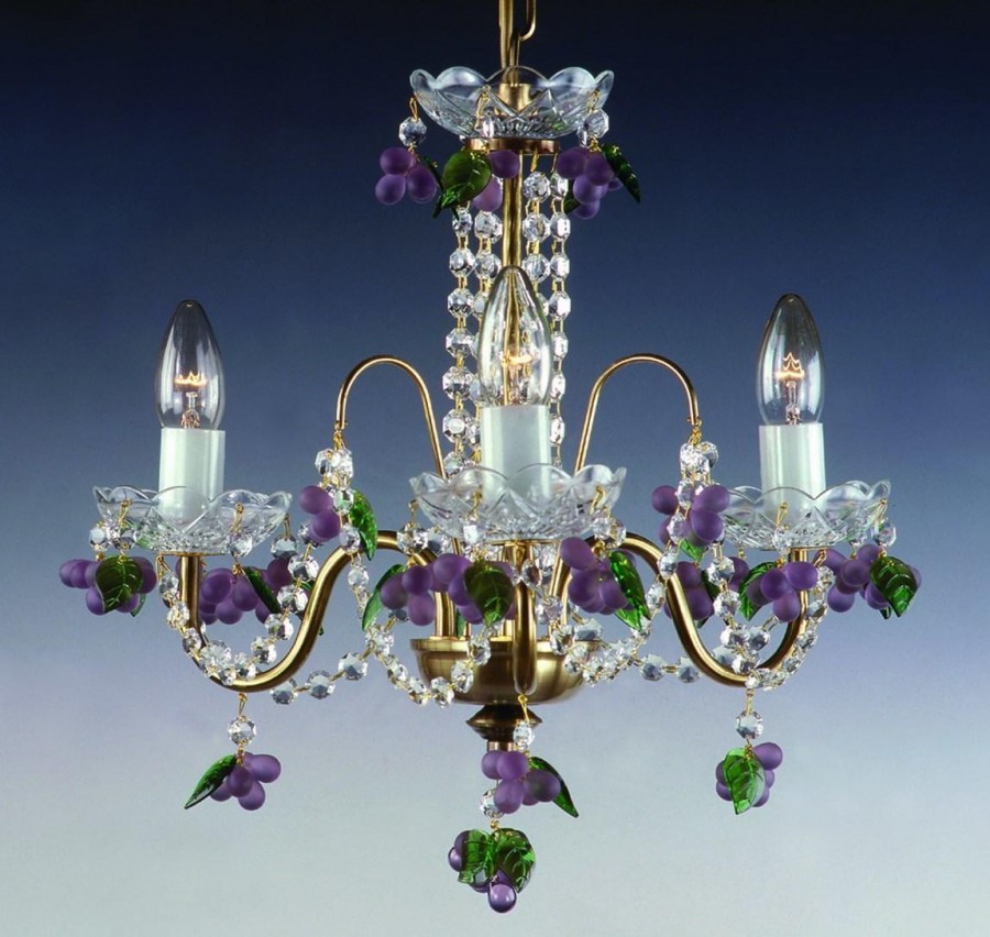 Lámpara de araña de cristal con adornos de uvas AL142K