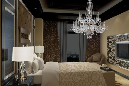 Crystal lights can be an amazing decoration for your bedroom!