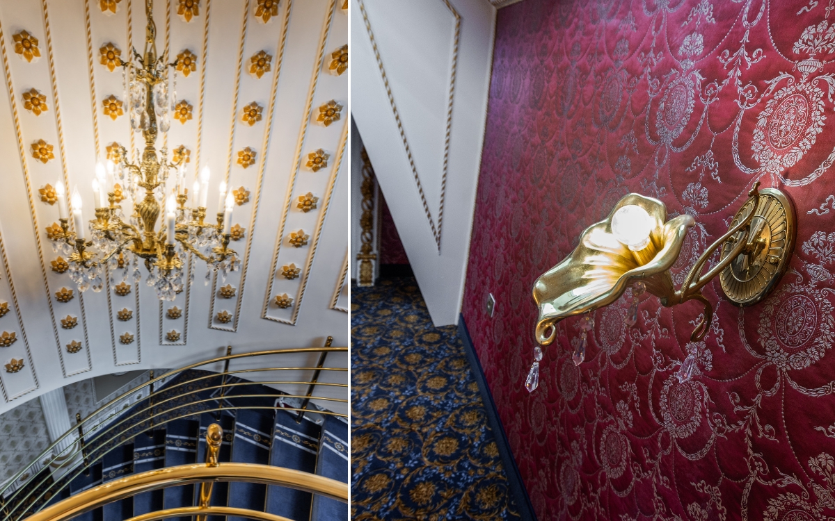 Schodiště a chodba: Křišťál provází každým krokem