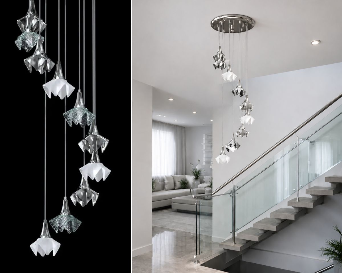 Svítidlo LE-BLO-D10 inspirované přírodními tvary dodává prostoru lehkost, eleganci a výrazný designový charakter.
