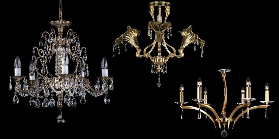 brass chandeliers