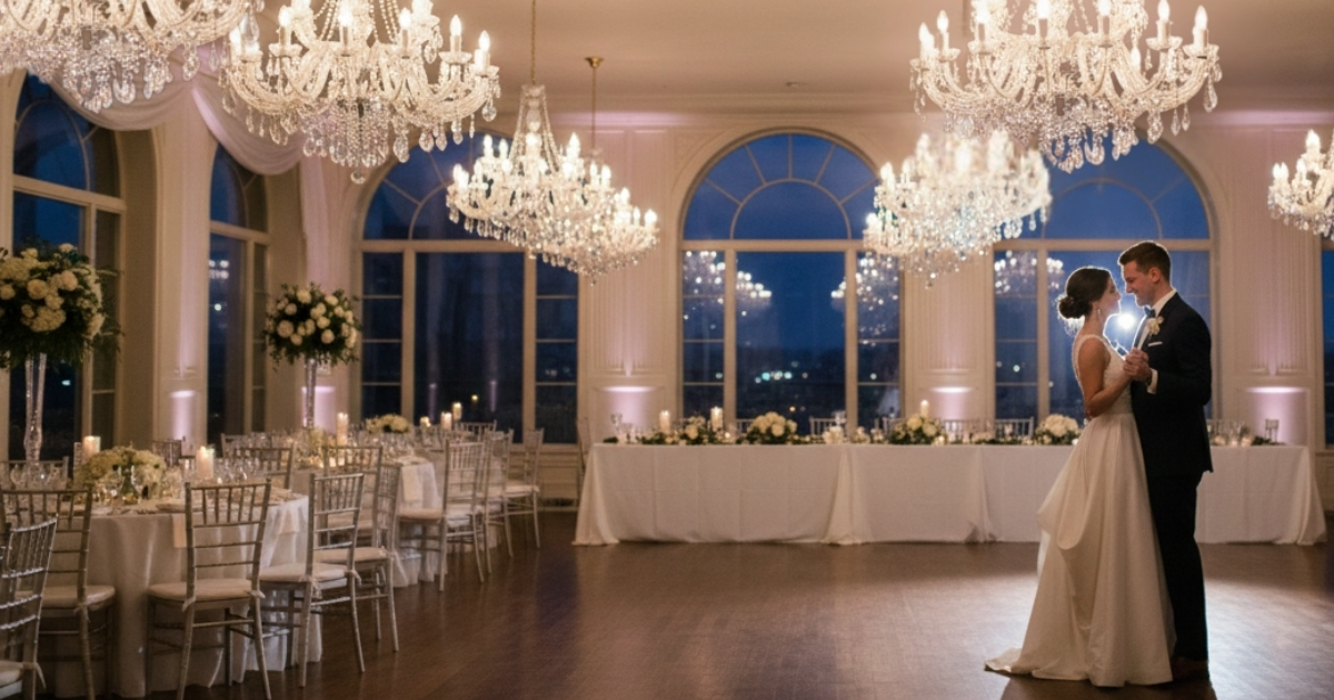 Křišťálové lustry pro svatební sály