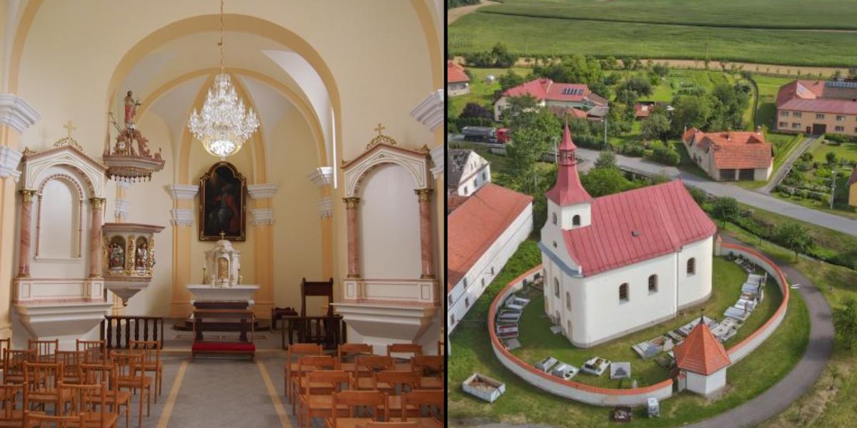 Křišťálová svítidla ArtCrystal Tomeš pro kostel sv. Urbana v Nejdku, Česká Republika
