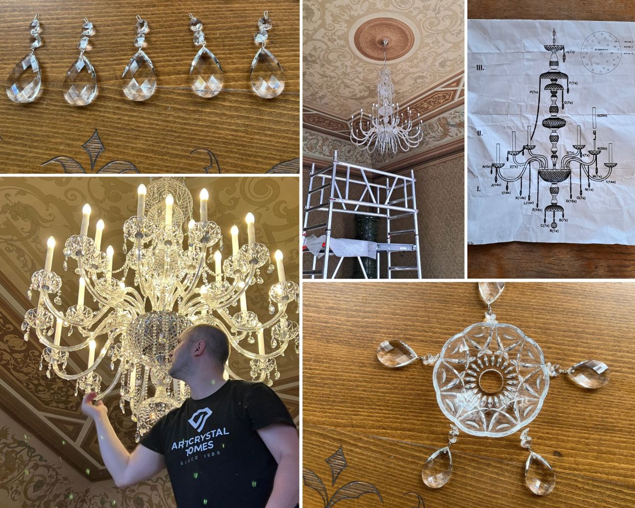 Křištálový lustr Artcrystal Tomeš ve škole v Bohdalovicích