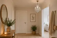 Křišťálový lustr v předsíni se zrcadlem