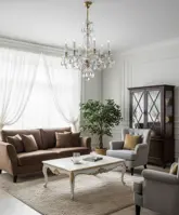 Mosazný skleněný lustr AL175