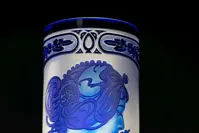 Váza z broušeného křišťálu modrá SEB320MP