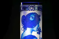 Váza z broušeného křišťálu modrá SEB320MP