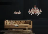 Křišťálový lustr rubín EL601917