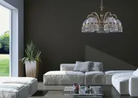 Lustr mosazný s ověsy do obýváku L329CE 