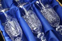 Broušené skleničky na sekt JKS009