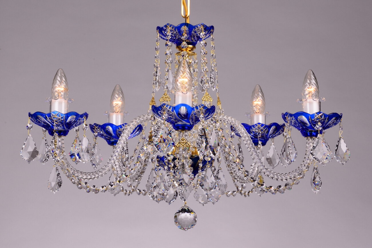 Blue hot sale chandelier crystals