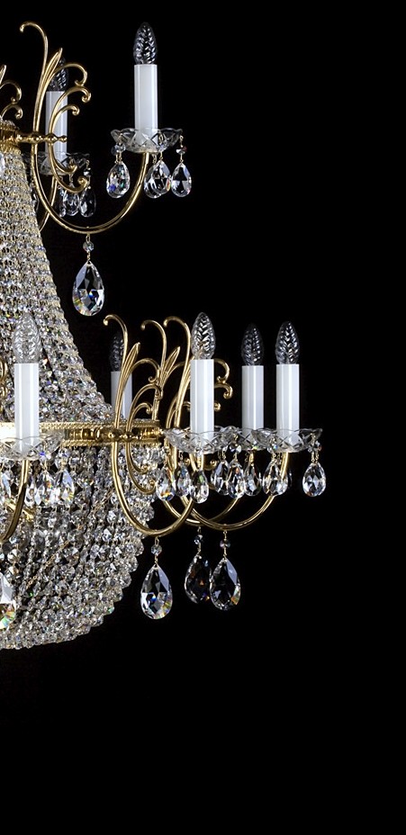 Big Chandelier With Strass Ts L192ce, Cristal Strass Crystal Chandeliers