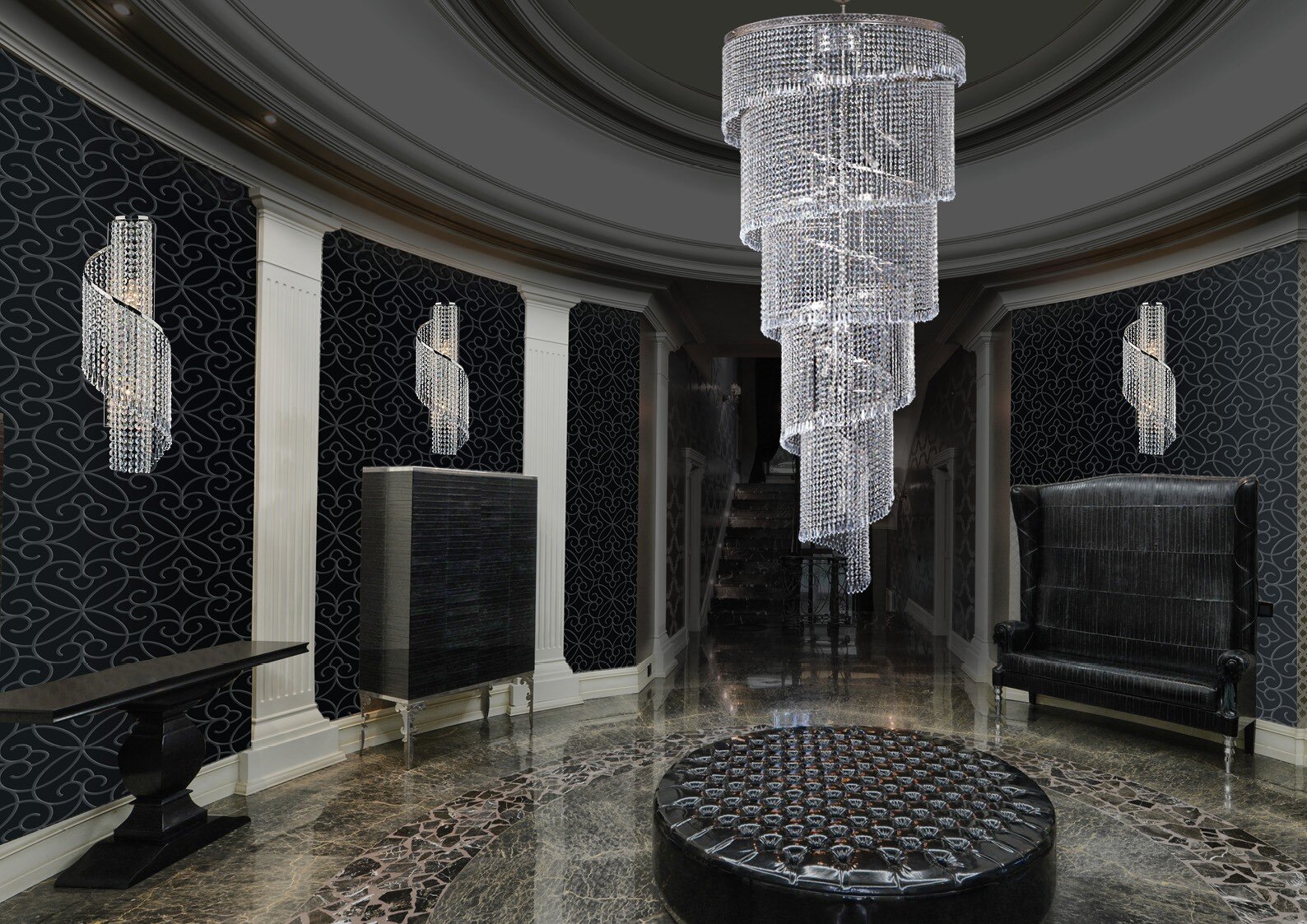 Crystal spiral for the hallway in urban style AL178