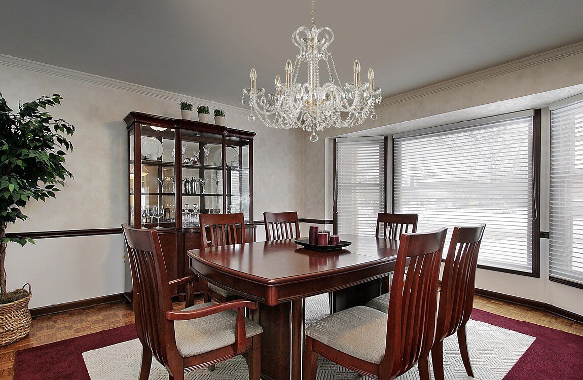 Chandelier above the dining table in urban style EL3506+9H06
