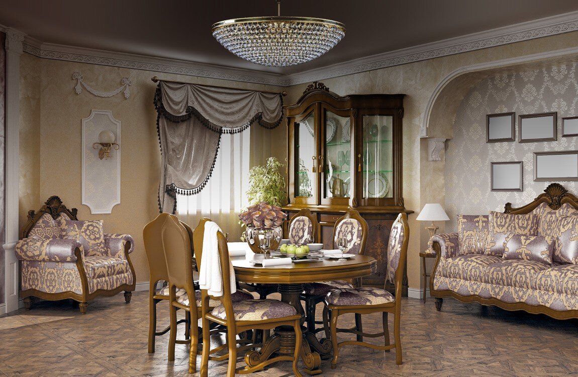 Dinner room in chateau style crystal chandelier L242CE