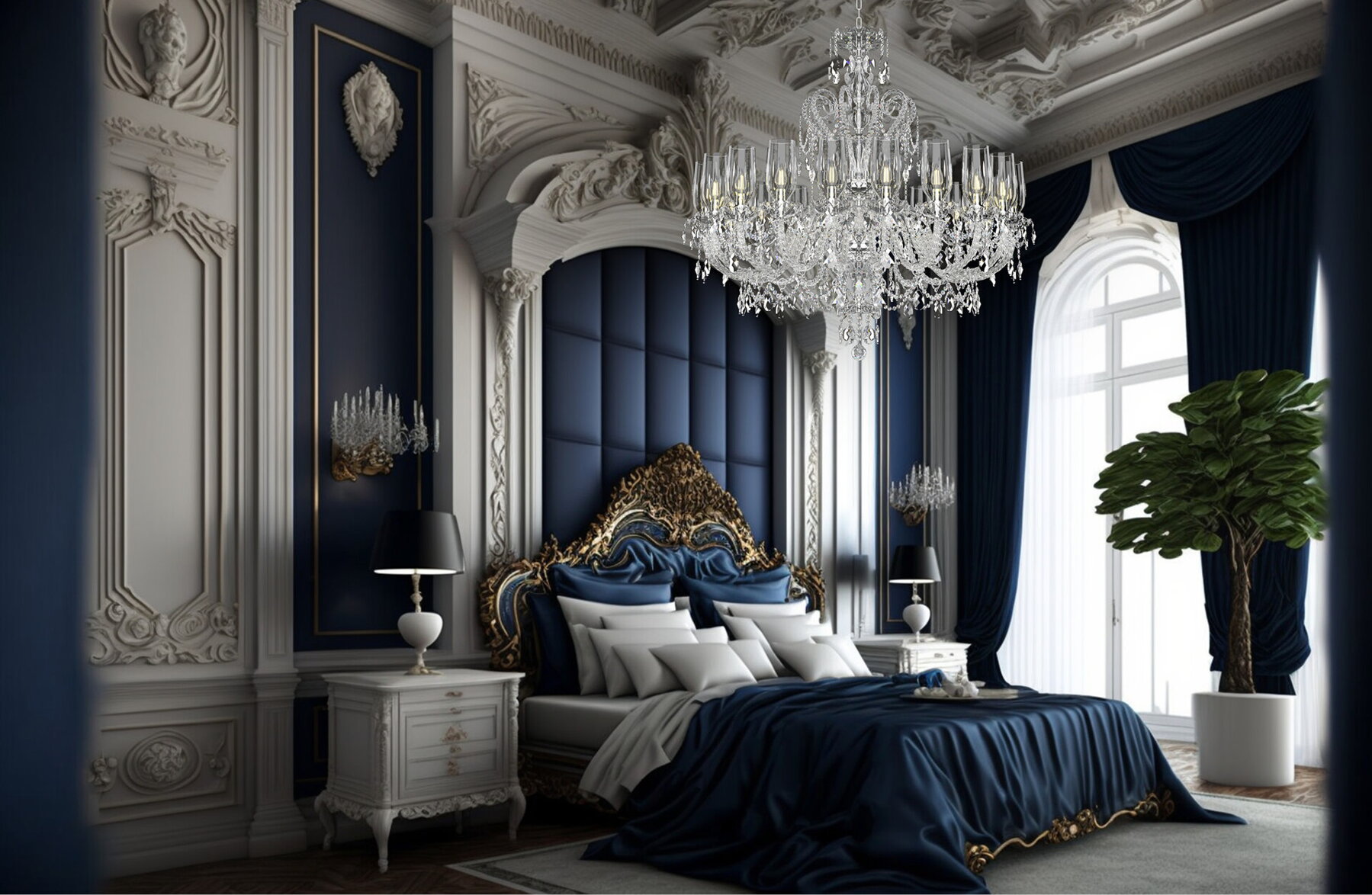 Bedroom crystal chandelier EL1382001AB3T