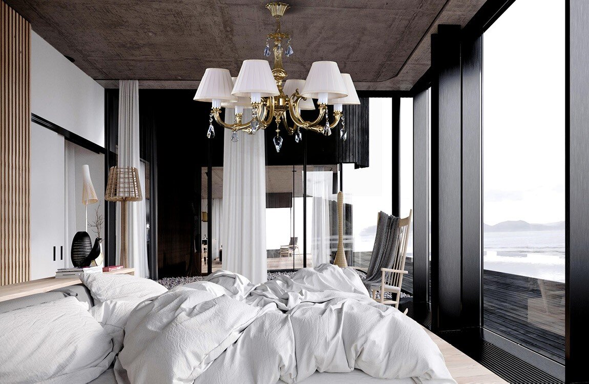 Brass chandelier for bedroom in modern style L326CE