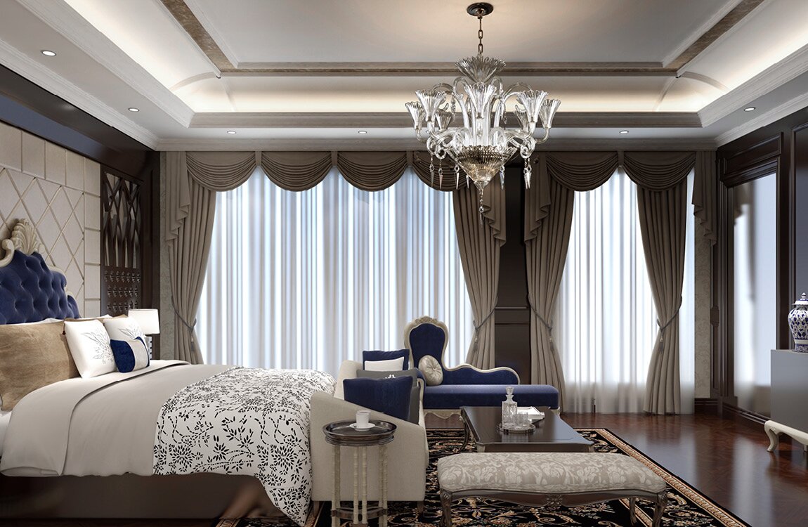 Bedroom in chateau style crystal chandelier EL6758+303N
