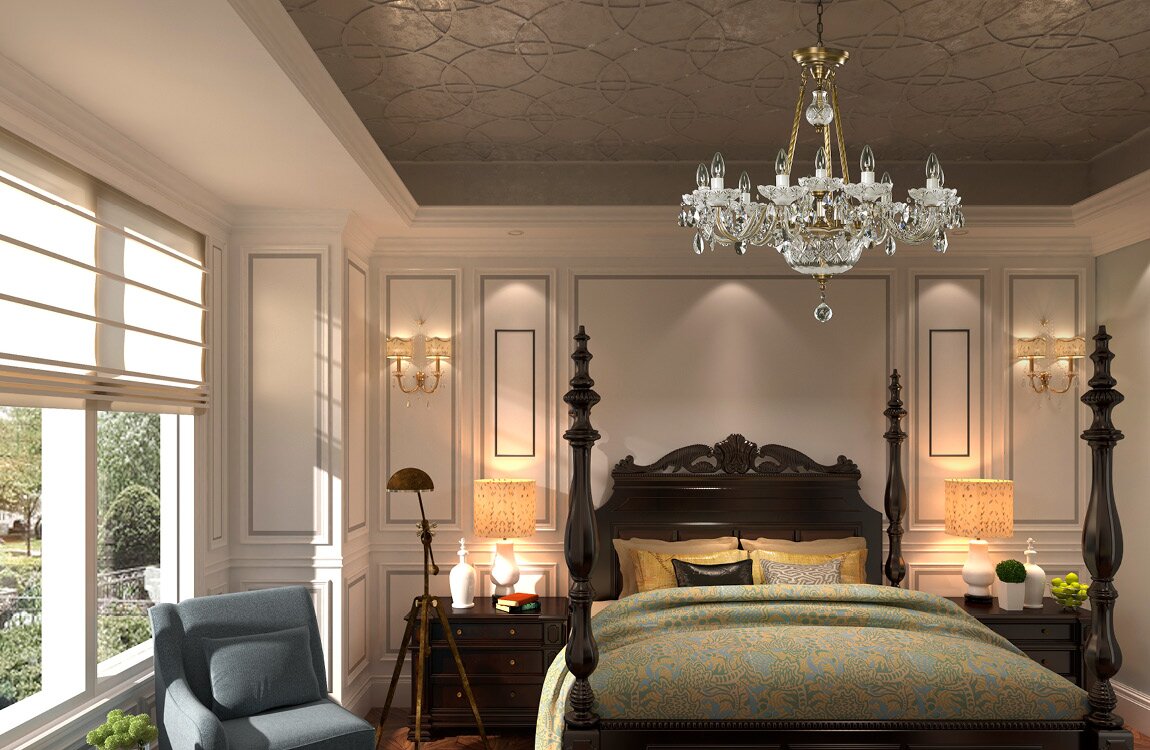 Bedroom in chateau style crystal chandelier  EL6891202