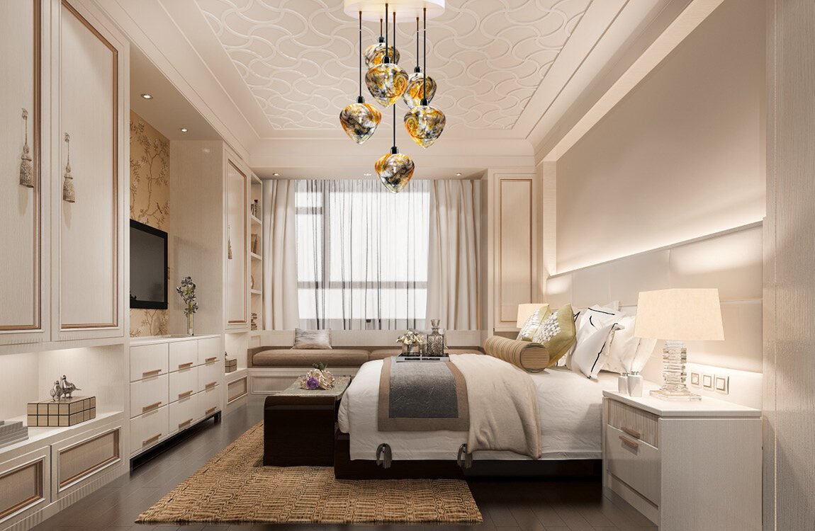 Bedroom in modern style design pendant light ELA06YELLOW