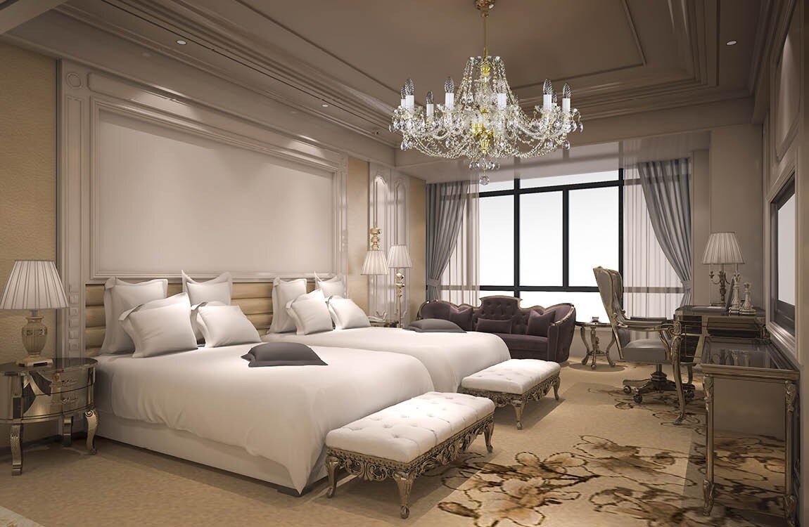Křišťálový lustr do moderní ložnice ve stylu glamoure LA007CLN