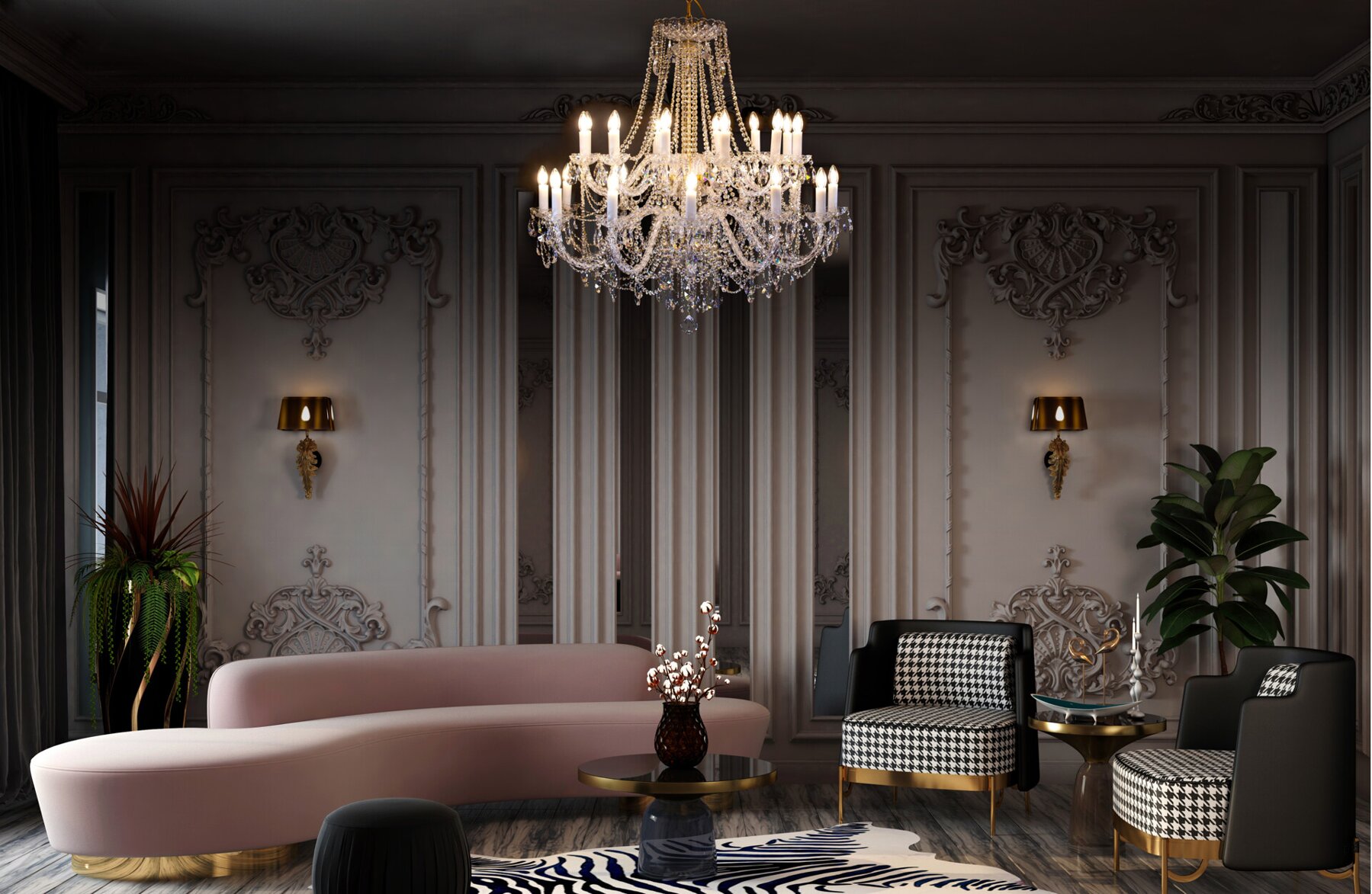 Modern chandelier for the living room in modern style AL126CR