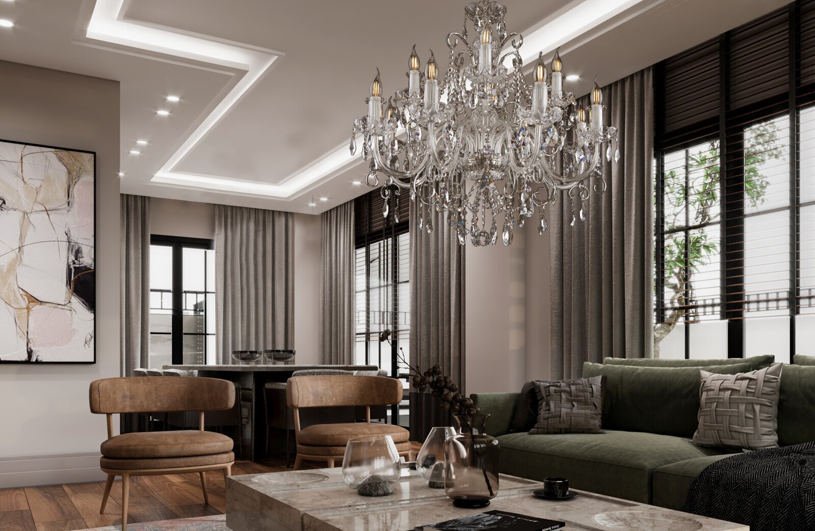 Crystal chandelier for modern living room in urban style EL1401202PB
