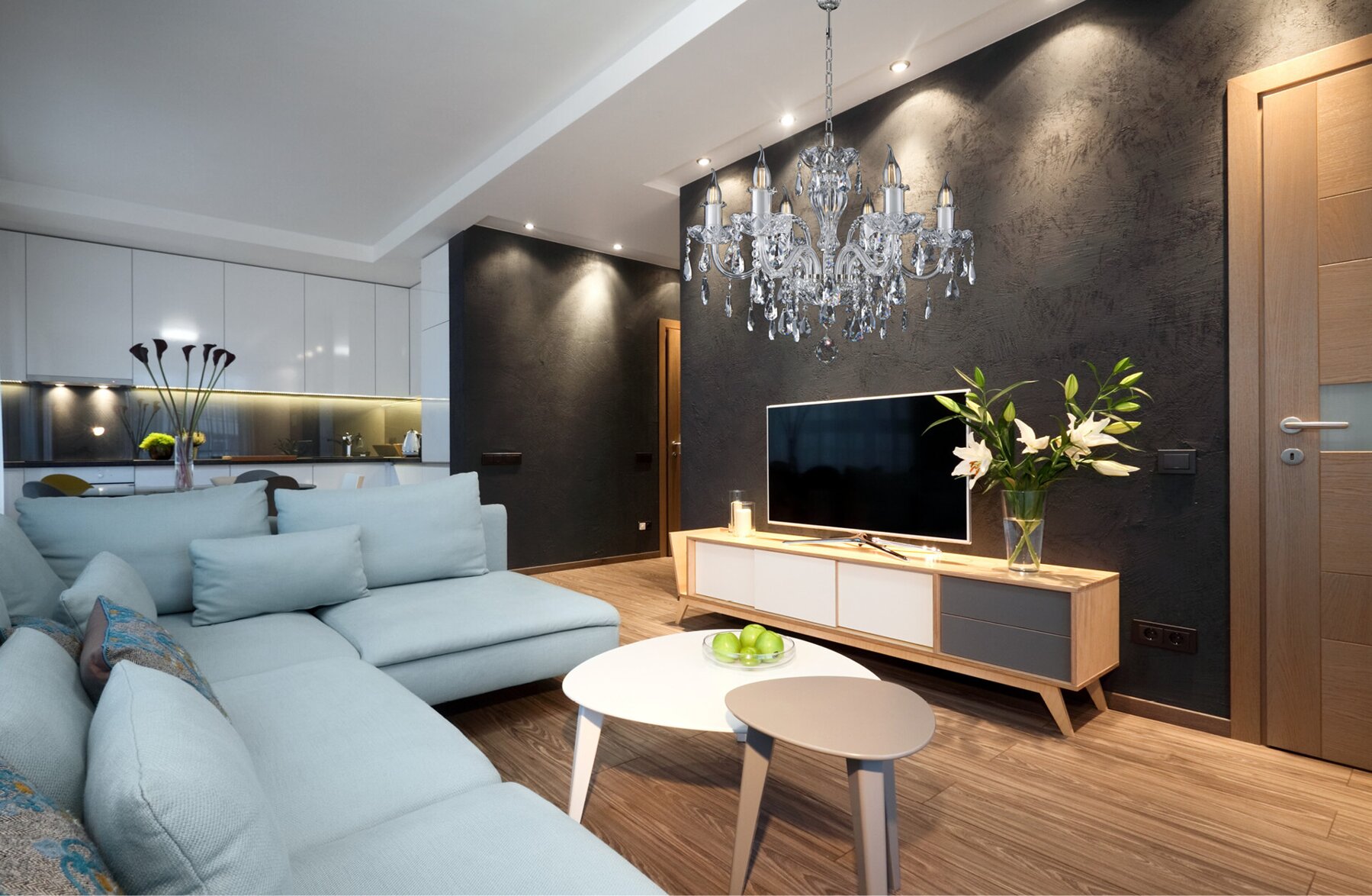 Chandelier for the modern living room in scandinavian style EL177609PB