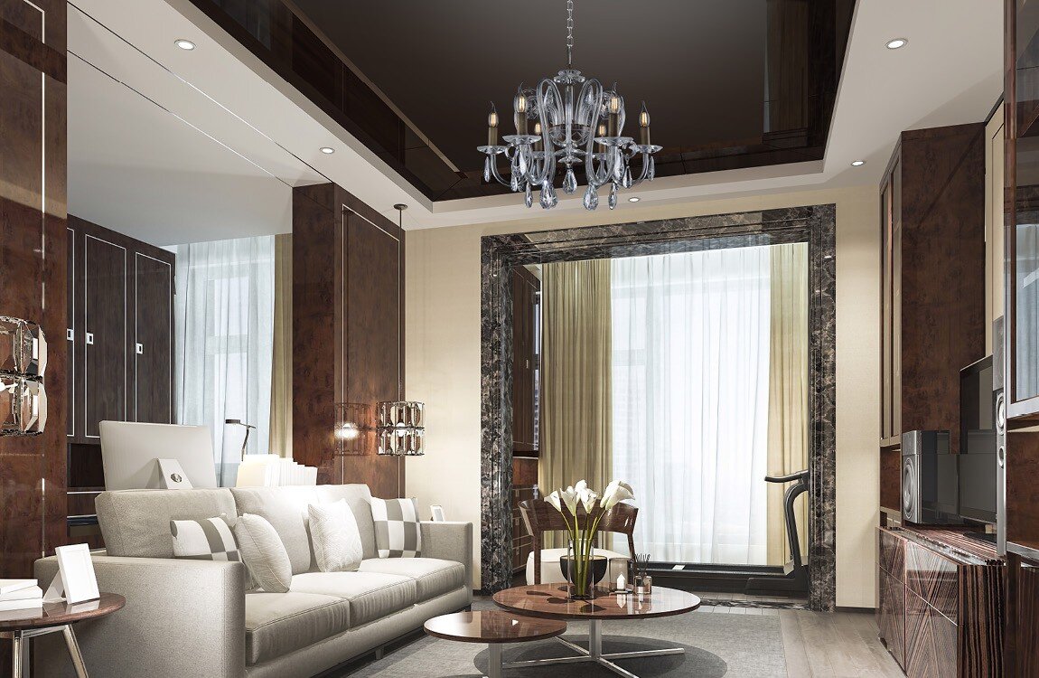 Křišťálový lustr do obývacího pokoje v moderním stylu  EL209609