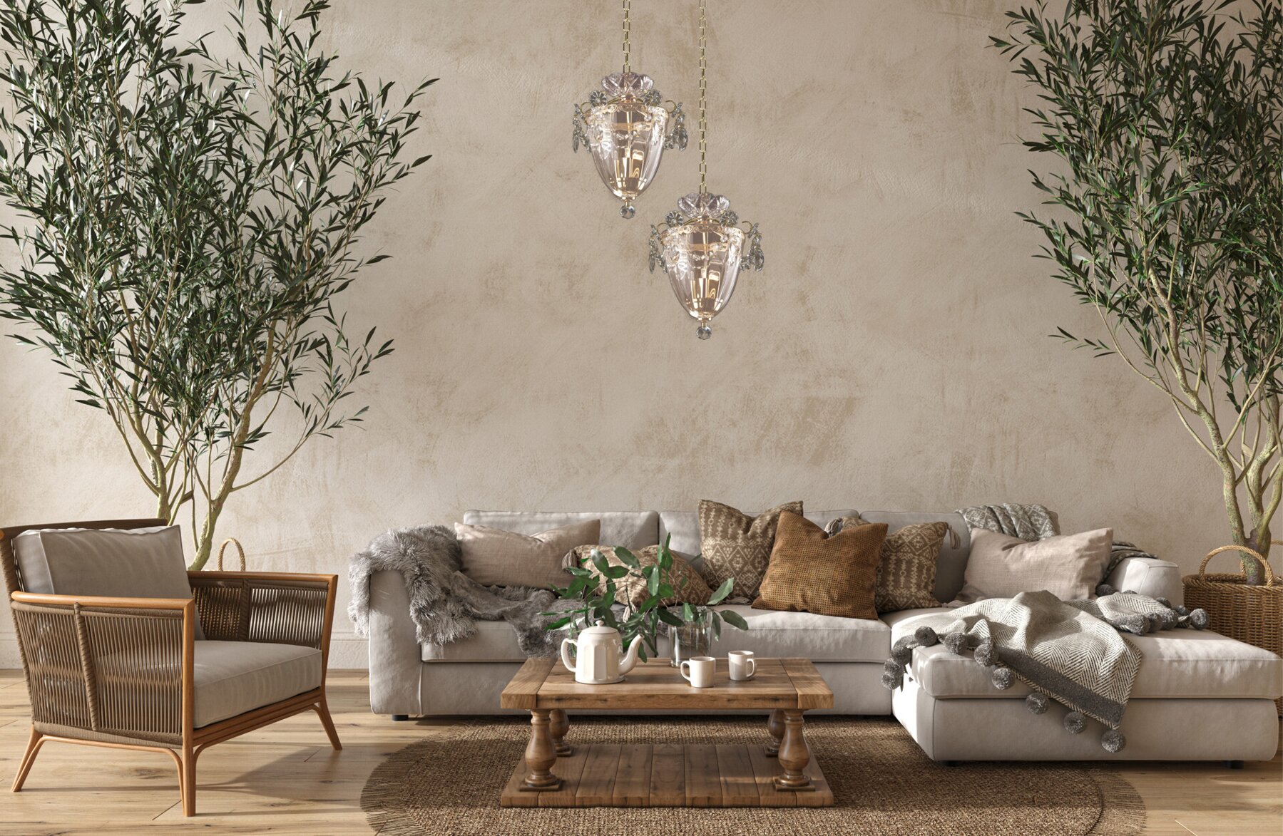 Pendant crystal light for modern living room in scandinavian style EL333301