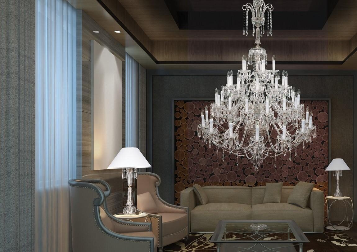 Large crystal chandelier for living room in urban style EL6014519