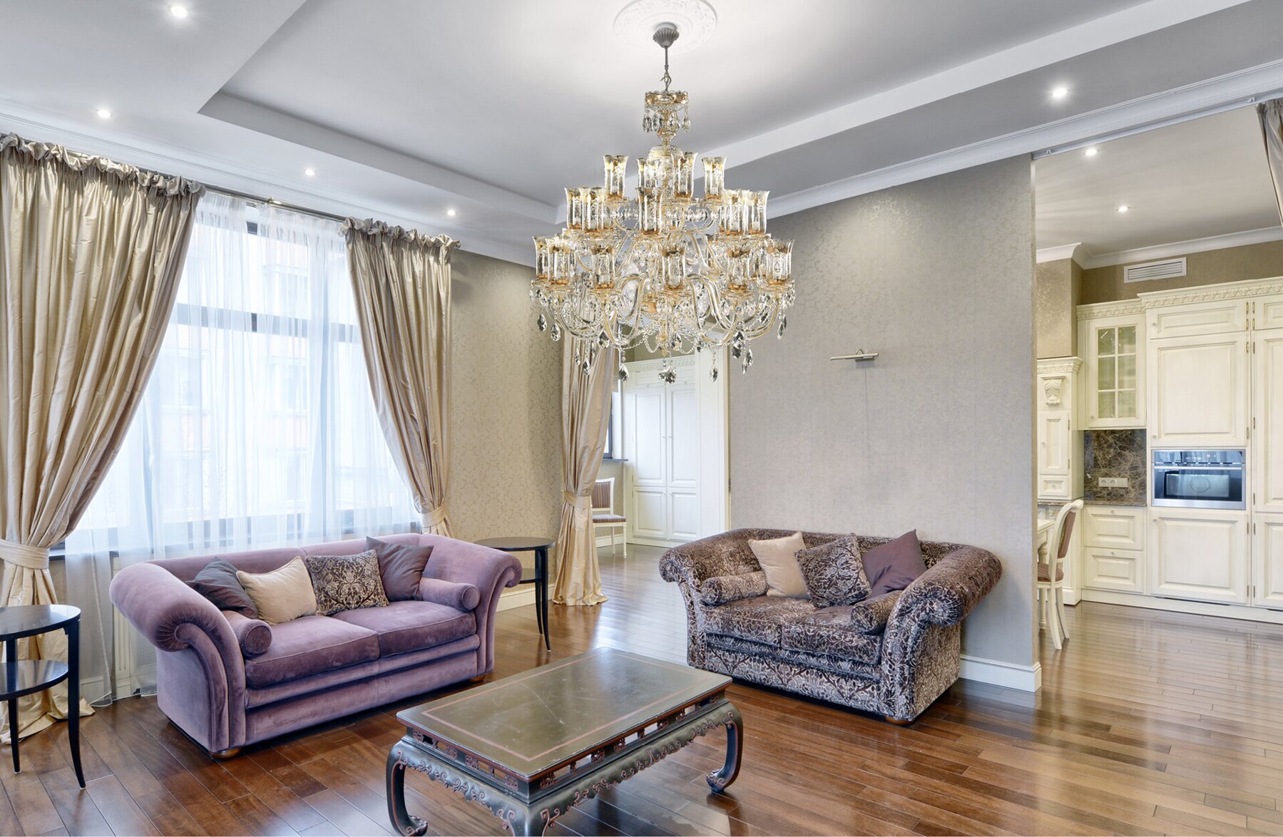 Living room in chateau style crystal chandelier EL6512401T