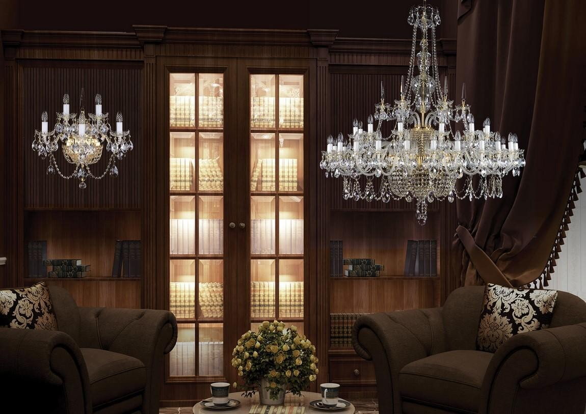 Lámpara de cristal grande para el salón en estilo castillo L005CE