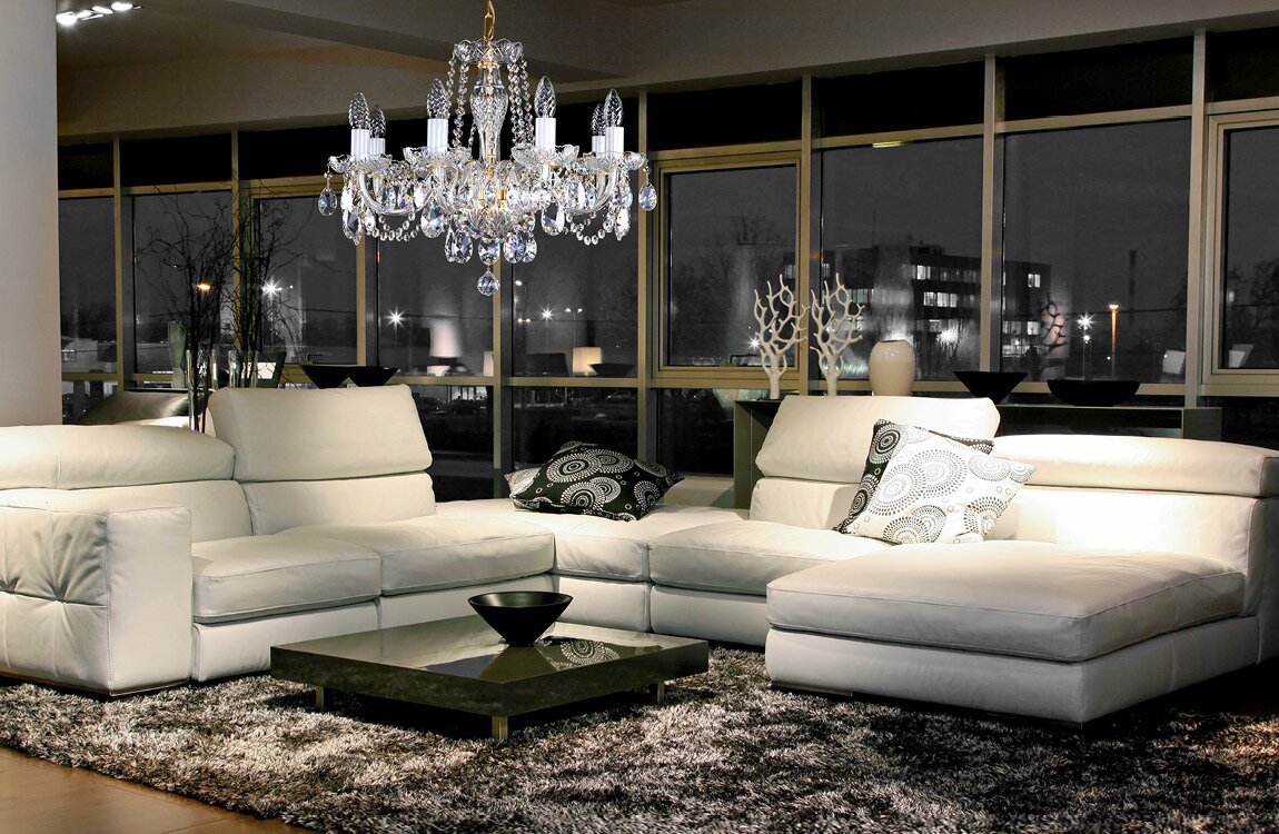 Broušený lustr do moderního obývacího pokoje v industriálním stylu L16053CLN