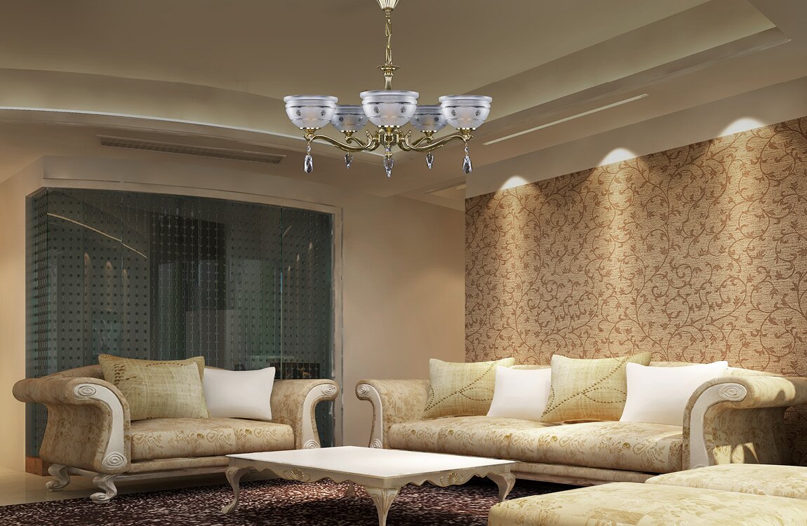 Living room chandelier cast brass in urban style L16150CE