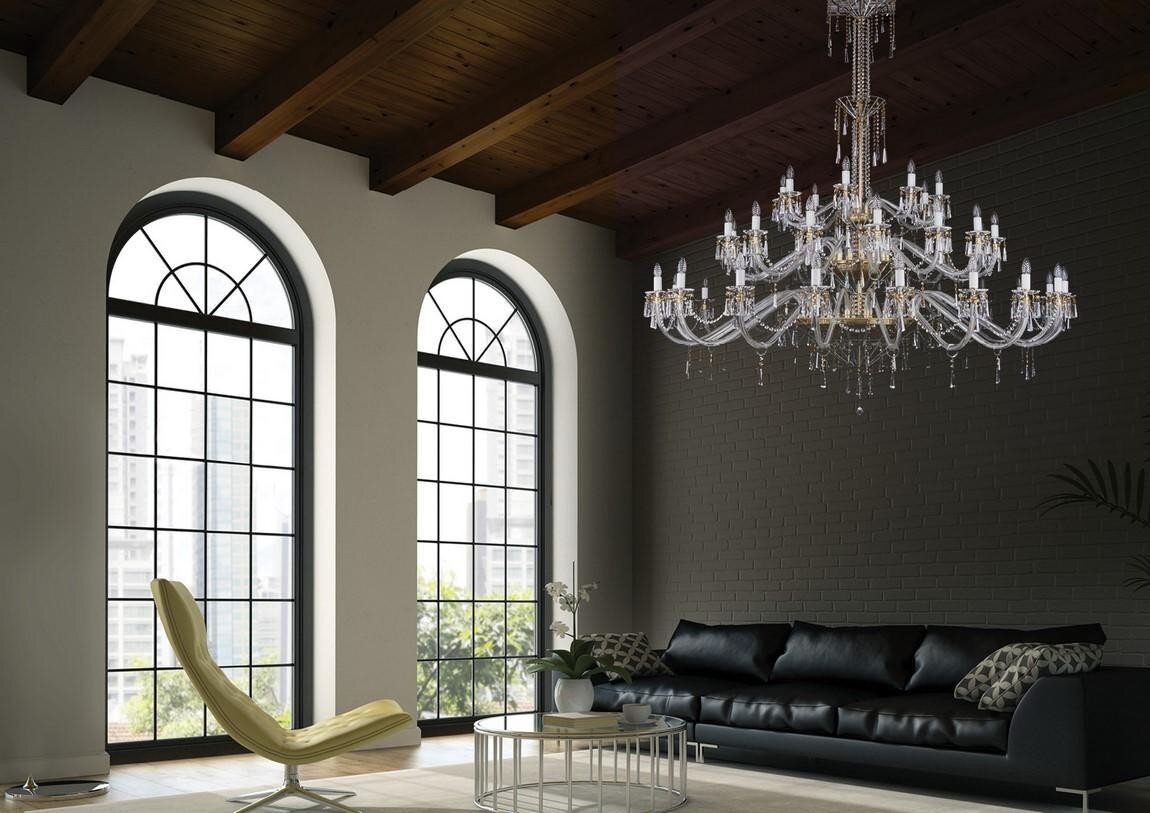 Large crystal chandelier for living room in industrial style L16418CE