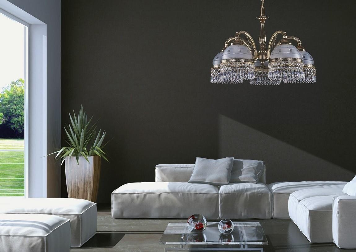 Brass chandelier for living room in scandinavian style L329CE
