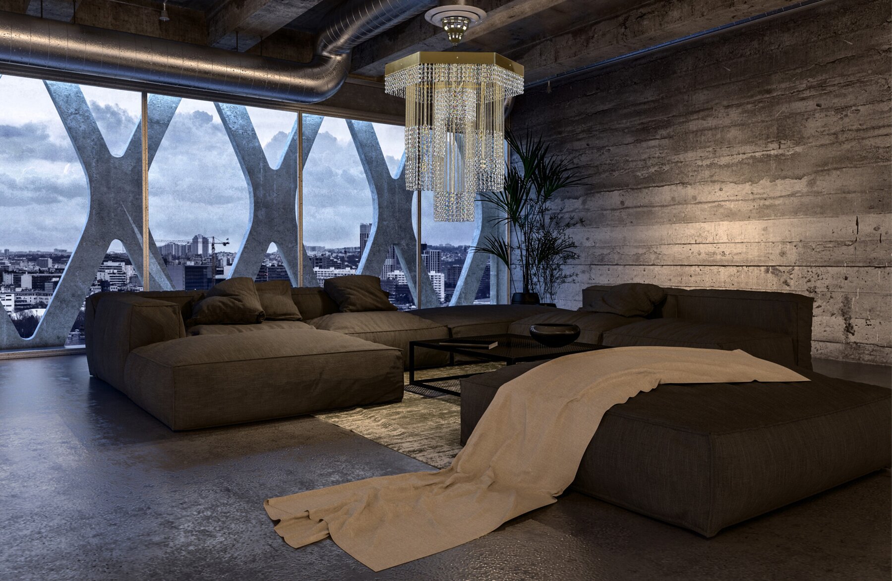 Křišťálový lustr do obývacího pokoje L434CE