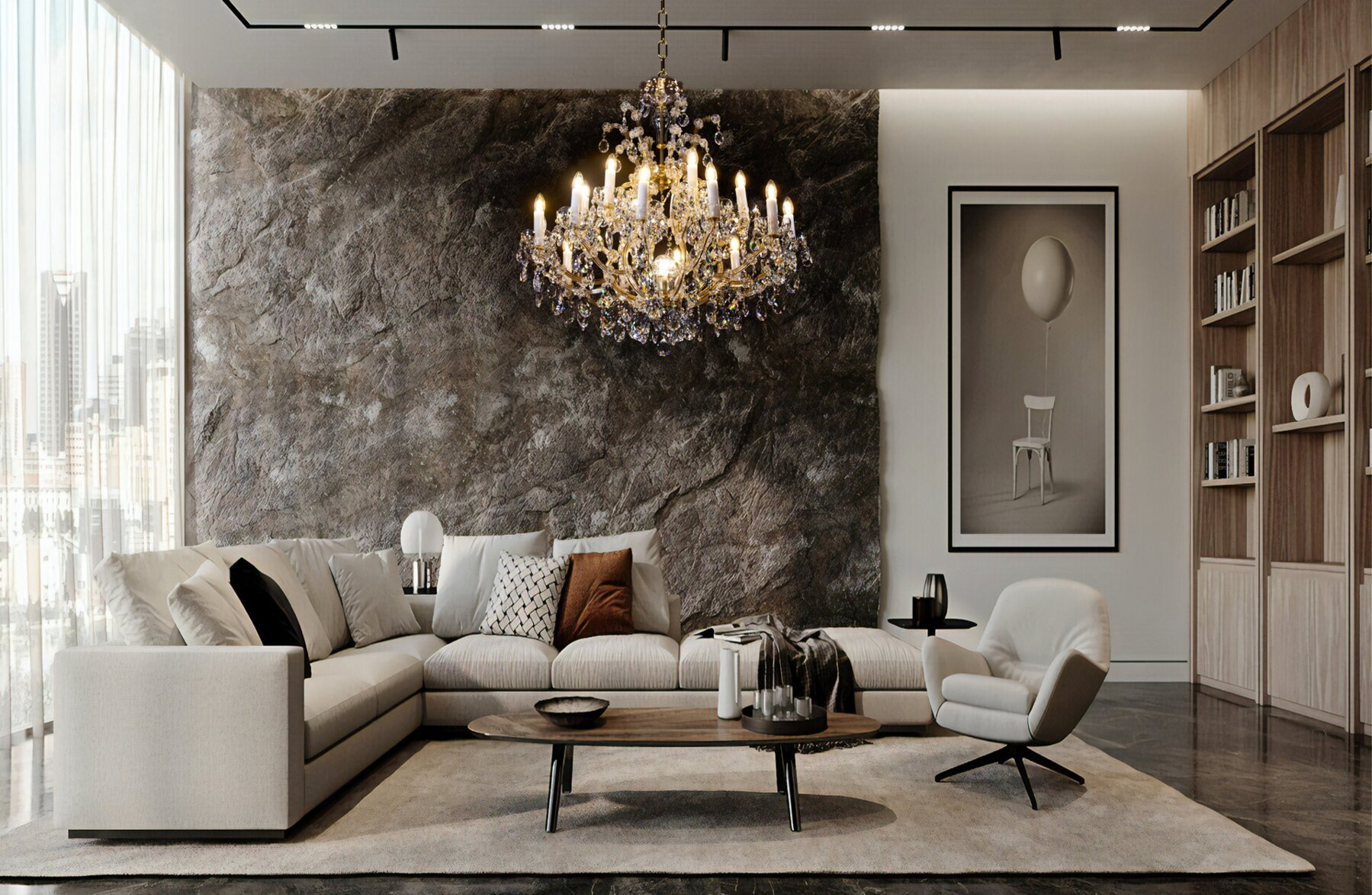 Křišťálový lustr do moderního obývacího pokoje v moderním stylu  BXL10920Z219