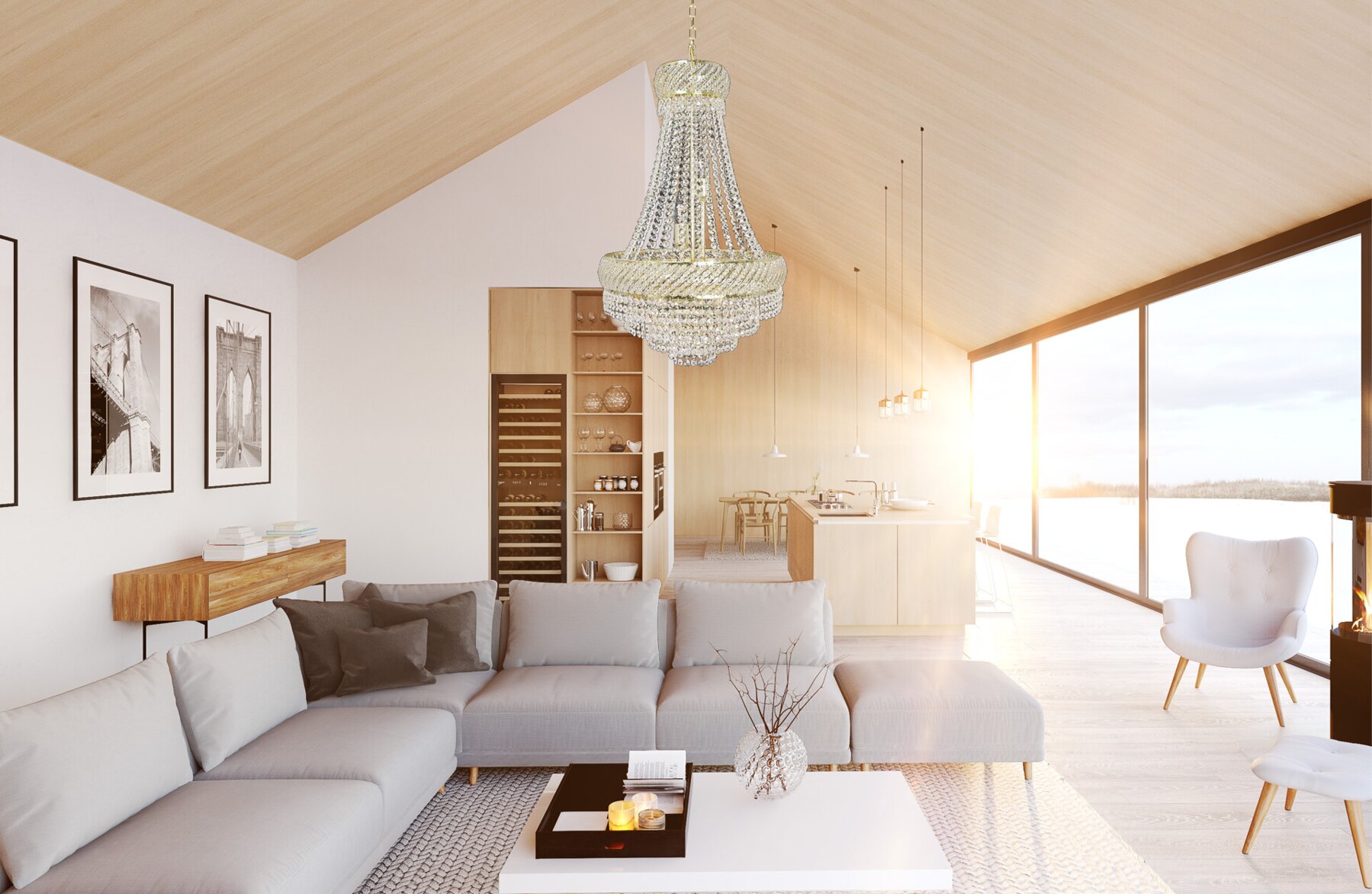 Kristallkronleuchter für moderne Wohnräume im skandinavischen Stil TX608000008