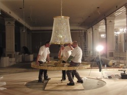 Photogallery - installation of chandeliers at customers