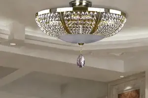 Ceiling Light crystal in a modern apartment