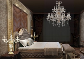 Klasický luster v spálni
