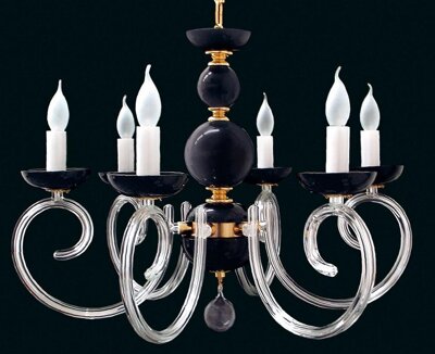 Glass chandelier EL421600 black