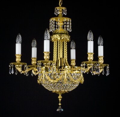 Brass chandelier with trimmings L363CE
