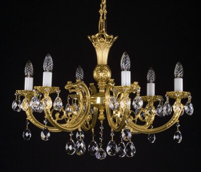 Brass chandelier with trimmings L09121CE