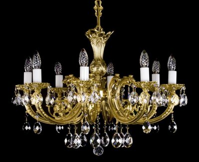 Brass chandelier with strass trimmings L09120CE